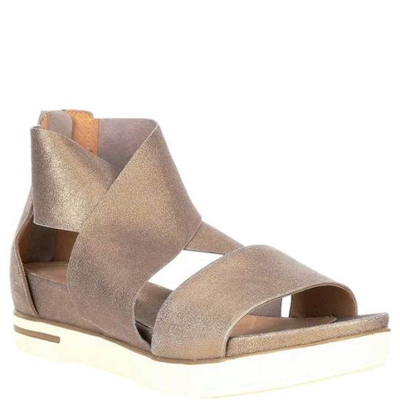 Eileen Fisher Shoes - Eileen Fisher  Sport Suede Criss Cross Banded Wedge Platform Sandals